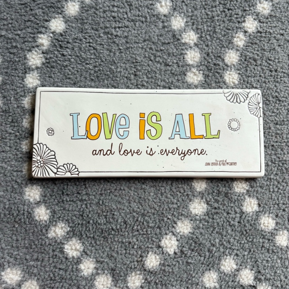 Hallmark - John Lennon & Paul McCartney “Love is All” Ceramic Plaque/Sign
